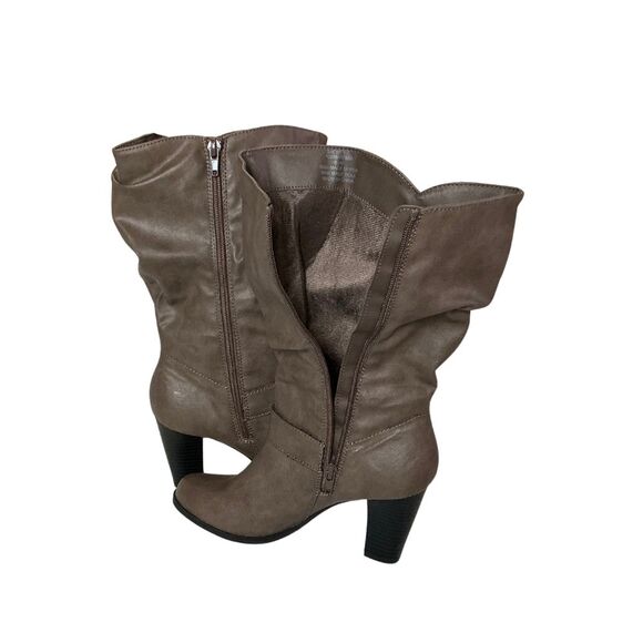 Slouchy Mid-Calf Boots 3" Heels Zip-Up Brown Style & Co Size 6.5M - Picture 7 of 8